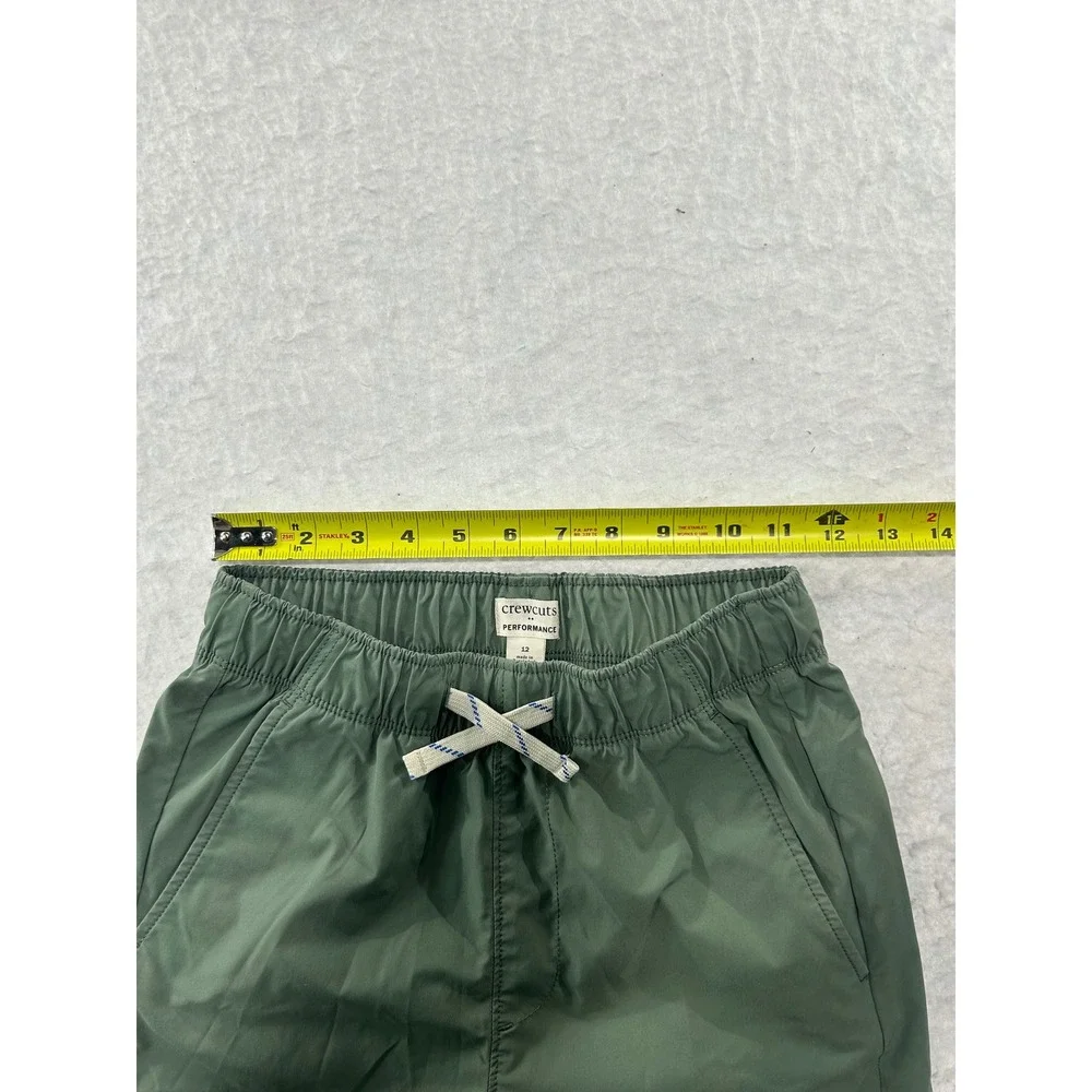 Crewcuts Performance Boys Size 12 Olive Green Elastic Waist Drawstring Pants